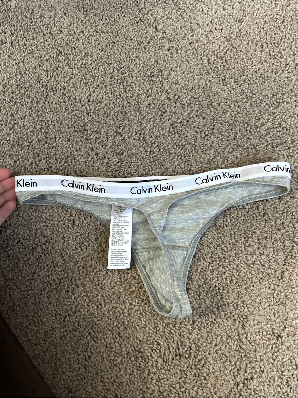 NWOT Calvin Klein grey and white icon logo thong - Picture 2 of 3